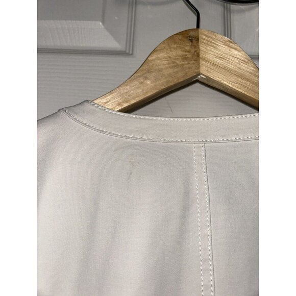 Lafayette 148 New York Cairo Cream Color Full Zip Polyamide Moto Jacket size 12 - Picture 8 of 12